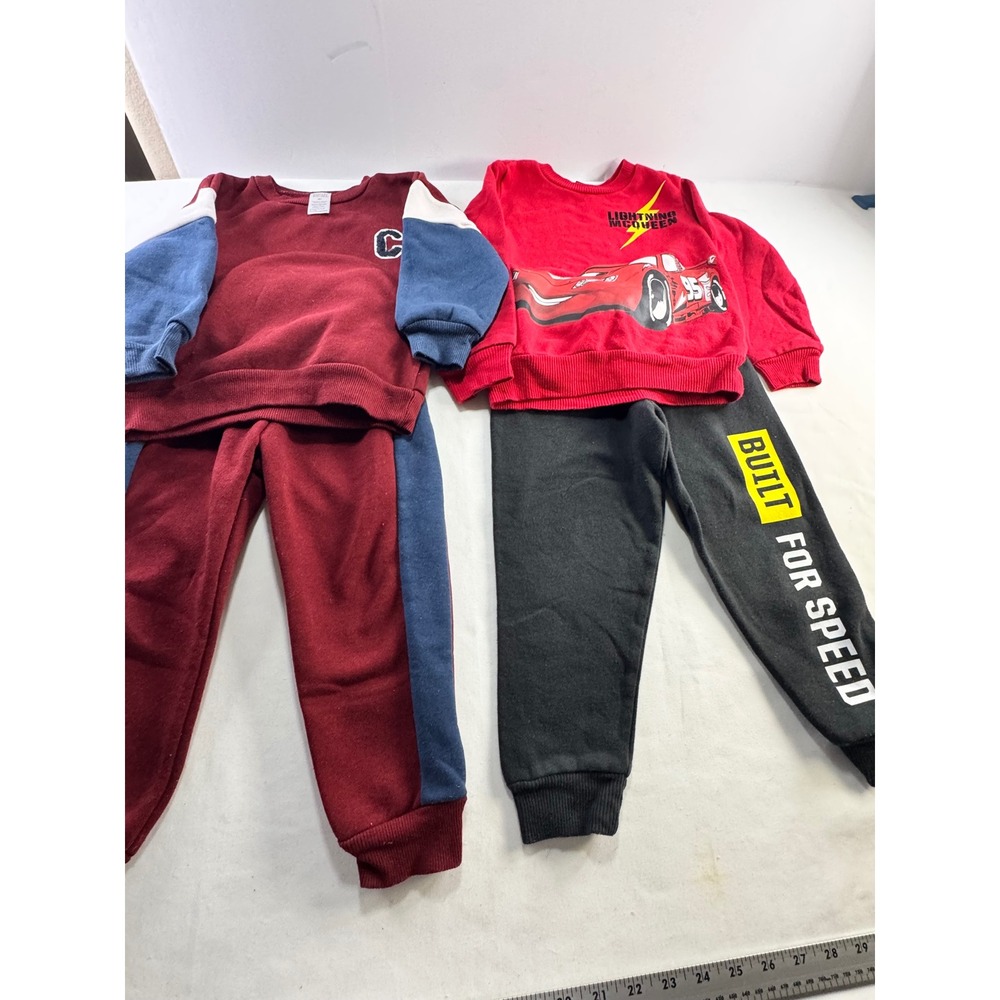 Disney Cars Lightning McQueen and Varsity Fleece Jogger Sets Lot of 2 Kids